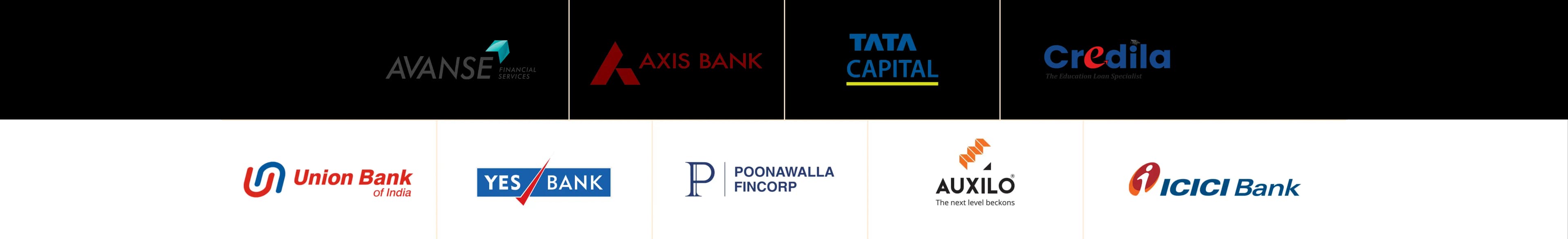 Our lending partners: Axis Bank, SoFi, ICICI Bank, MPower Financing, Tata Capital, Credila, Auxilo and more