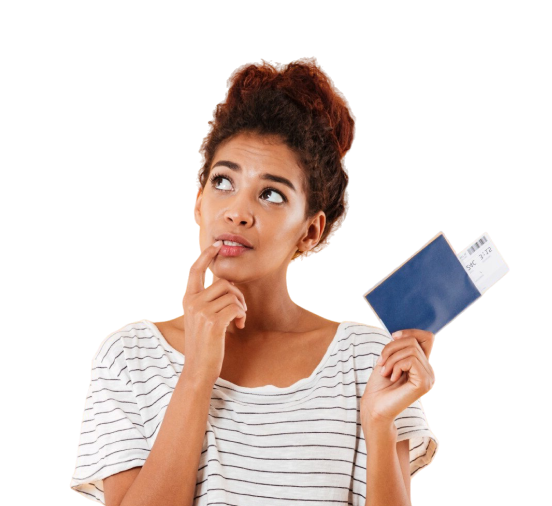 Smiling woman with money