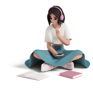 Girl with books
