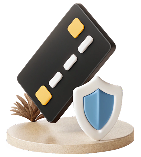 Vector illustration of a credit card floating abov.png