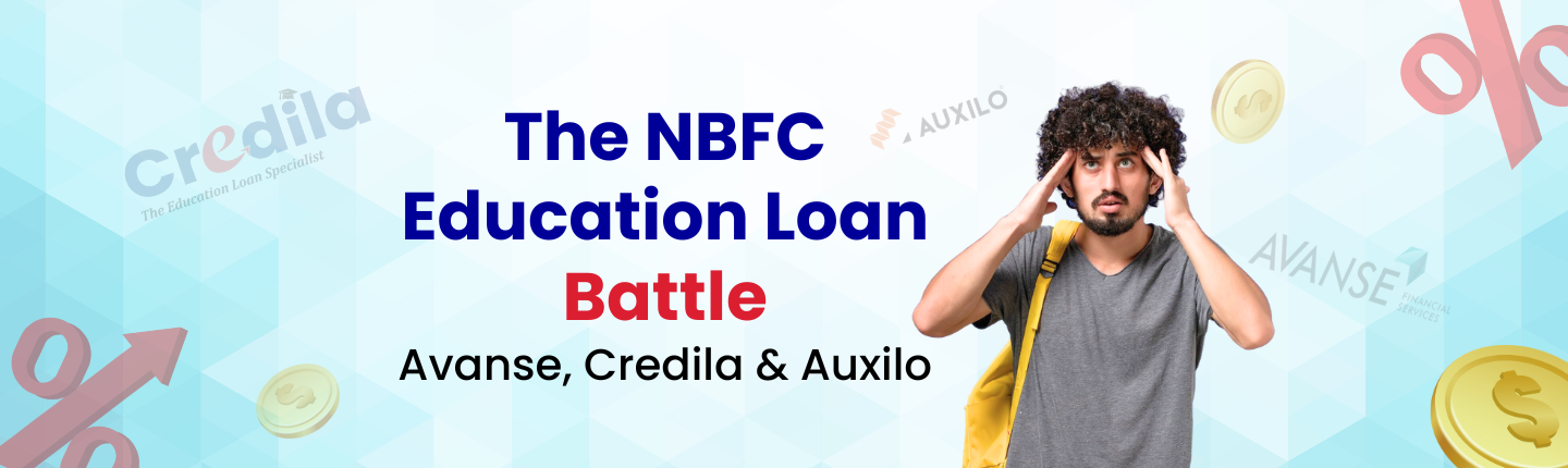 Avanse vs credila vs auxilo best nbfc education loan hero image