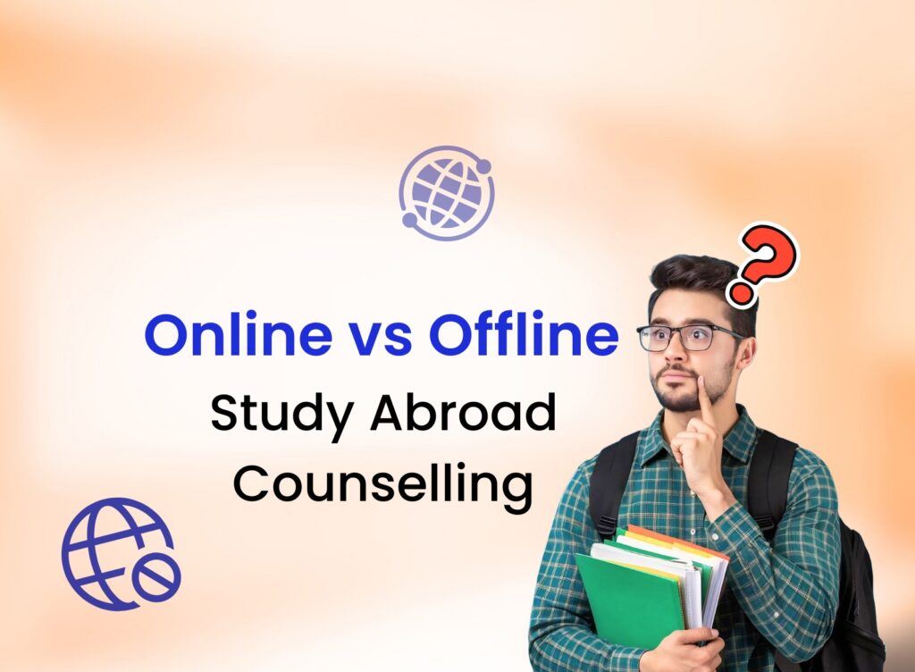 Online vs offline study abroad counselling featured image